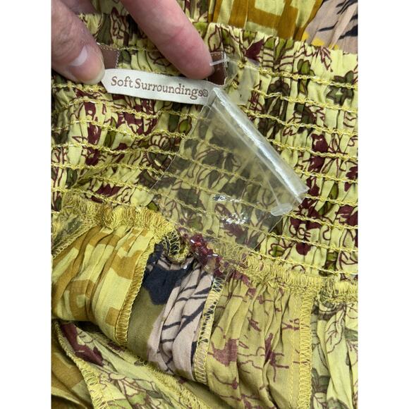 Soft Surroundings Patterned Skirt in Yellow and Brown - Picture 6 of 8